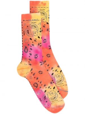 Чорапи с принт с tie-dye ефект Alanui оранжево