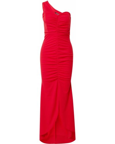 Jednofarebné priliehavé večerné šaty bez rukávov Tfnc - červená