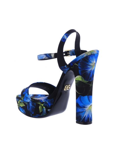 Sandalias de raso de flores sin tacón Dolce & Gabbana