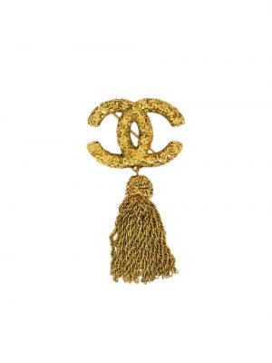 Brošňa so strapcami Chanel Pre-owned zlatá