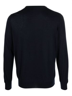 Sweter z kaszmiru z okrągłym dekoltem D4.0 niebieski