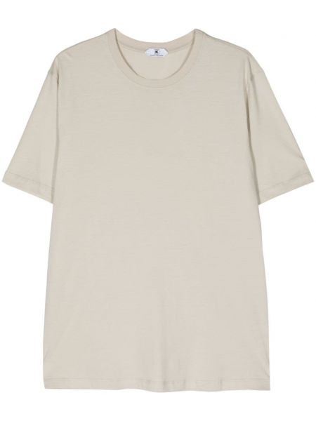 Βαμβακερή μπλούζα με στρογγυλή λαιμόκοψη Kired μπεζ