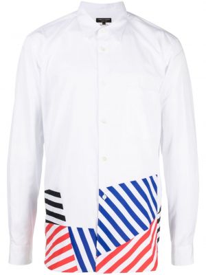 Памучна риза на райета Comme Des Garçons бяло