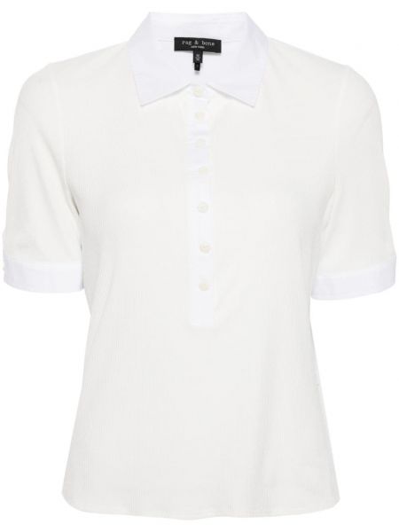 Modalna pamučna polo majica Rag & Bone bijela