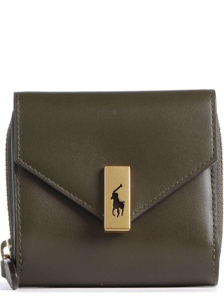 Кожаный кошелек Polo Ralph Lauren зеленый