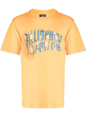Koszulka bawełniana z nadrukiem Billionaire Boys Club pomarańczowa