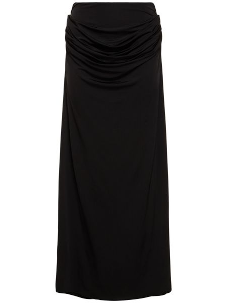 Drapované viskózové dlouhá sukně Magda Butrym černé