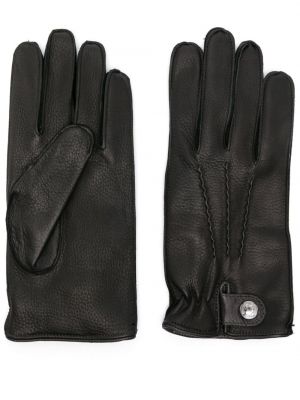 Czarne rękawiczki skórzane Corneliani