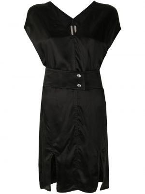 V-hals sateng dress Rick Owens svart