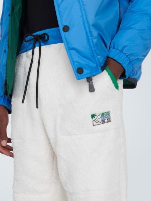Pantaloni sport din fleece Moncler Grenoble alb