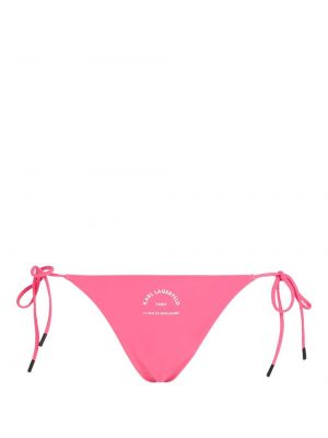 Μπικίνι με χαμηλή μέση με σχέδιο Karl Lagerfeld ροζ