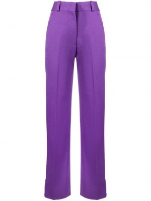 Rovné kalhoty Victoria Beckham fialové