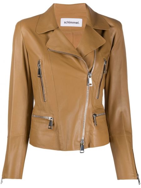 Байкерская куртка на молнии Sylvie Schimmel, коричневая