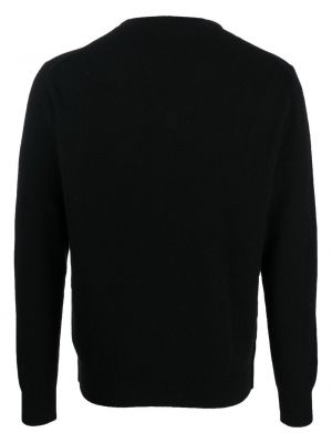Sweter z kaszmiru z wełny merino z dekoltem w serek Dondup czarny