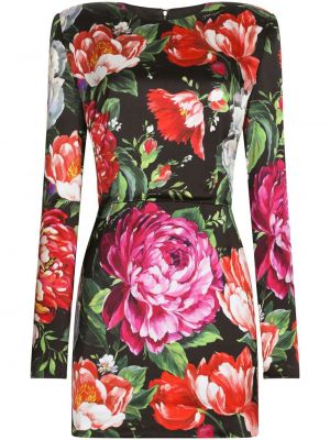 Trykt floral lang kjole Dolce & Gabbana svart