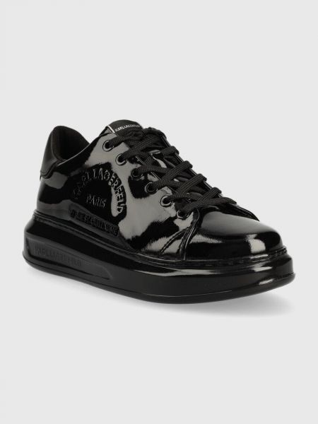 Черные кожаные кроссовки Karl Lagerfeld