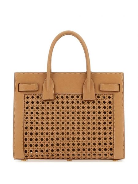 Læder shopping bag Saint Laurent brun