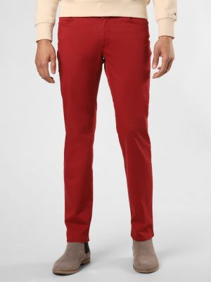 Proste spodnie bawełniane Brax czerwone