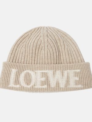 Вълнена шапка Loewe бежово
