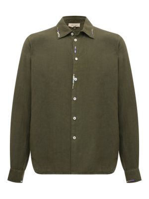 Льняная рубашка Nick Fouquet зеленая
