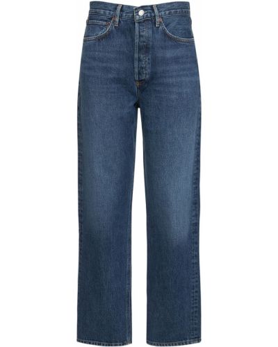 Voľné priliehavé džínsy s rovným strihom Agolde modrá