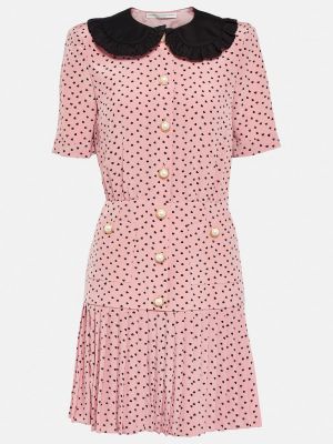 Шелковое платье мини с принтом Alessandra Rich розовое
