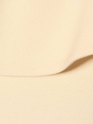 Mini vestido de lana de seda Miu Miu blanco