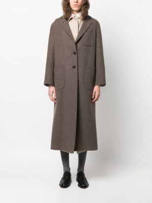 Kašmírový vlněný kabát Thom Browne hnědý