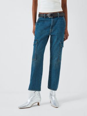 Прямые джинсы с высокой талией 7 For All Mankind синие