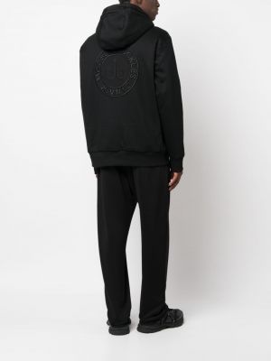 Siuvinėtas džemperis su gobtuvu su užtrauktuku Moose Knuckles juoda
