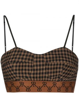 Trykt sjekket bralette Rokh brun