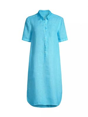 Льняное платье миди 120% Lino синее