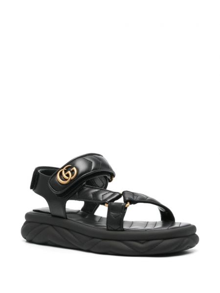 Kožené sandály Gucci černé