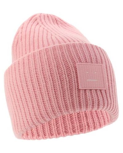 Шерстяная шапка Acne Studios, розовая
