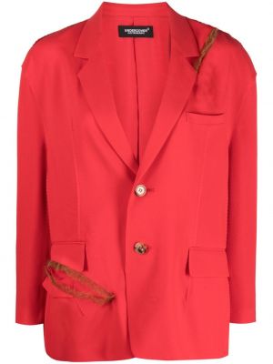 Tylové sako s oděrkami Undercover červené
