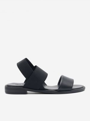 Kožené sandály z imitace kůže Clara Barson černé
