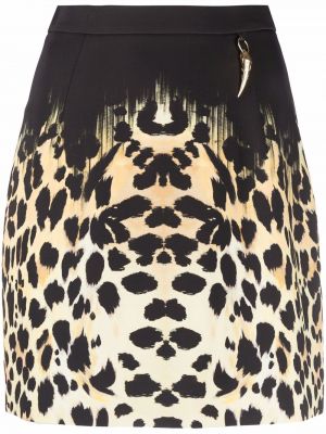 Leopard trykt mini skjørt Roberto Cavalli svart