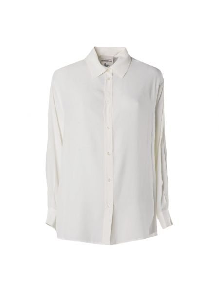 Jedwabna koszula klasyczna Semicouture biała