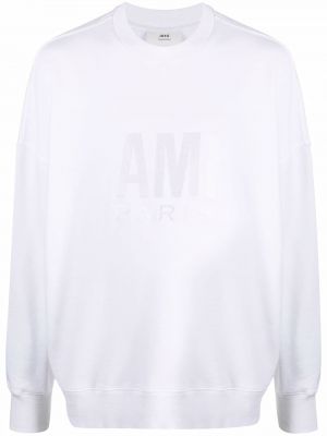 Bluza bawełniana z nadrukiem Ami Paris biała
