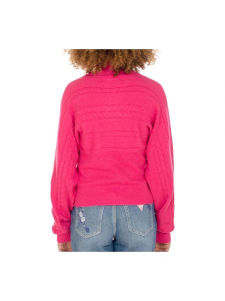 Jersey cuello alto de lana Guess rosa