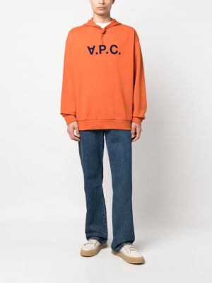 Kapučdžemperis ar apdruku A.p.c. oranžs