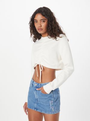 Суичър без качулка Calvin Klein Jeans бяло