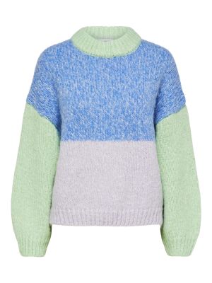Меланжов пуловер Selected Femme светлосиньо