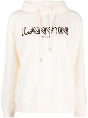 Hoodie mit stickerei aus baumwoll Lanvin weiß