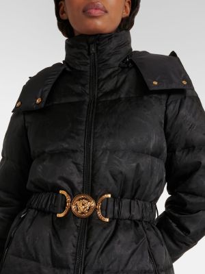 Žakárová obojstranná páperová bunda Versace čierna