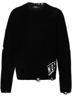 Distressed pullover aus baumwoll Dsquared2