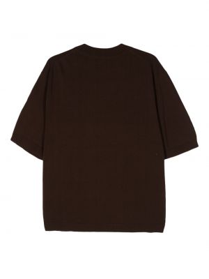 T-shirt en coton en tricot Studio Nicholson marron