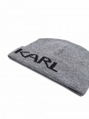 Mütze mit print Karl Lagerfeld grau