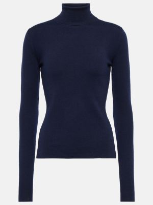 Kašmira zīda vilnas džemperis ar augstu apkakli Gabriela Hearst zils