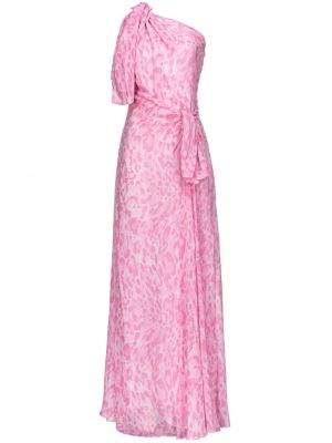 Коктейлна рокля с принт Pinko розово